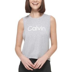 Calvin Klein Performance Womens Muscle Tank Silver Size Large